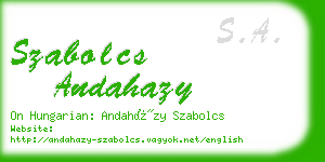 szabolcs andahazy business card